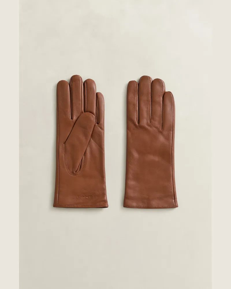Gant Damen Lederhandschuhe mit Kaschmirfutter COGNAC Cognac