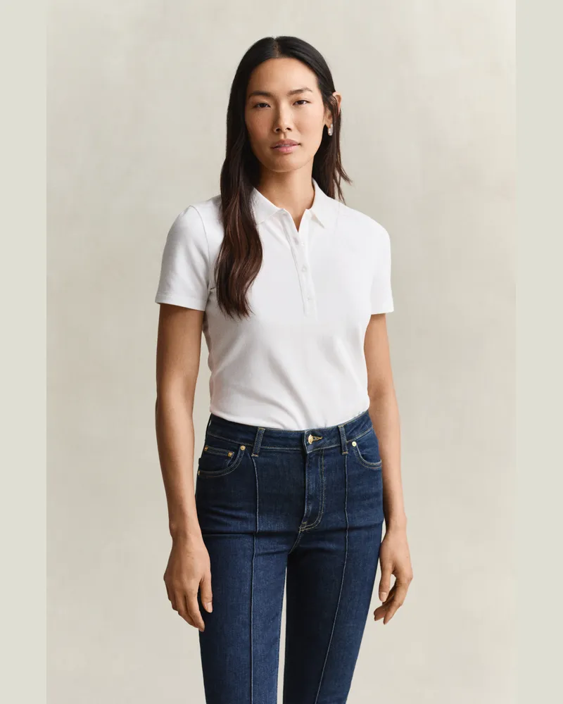 Gant Damen Poloshirt Weiß Weiß