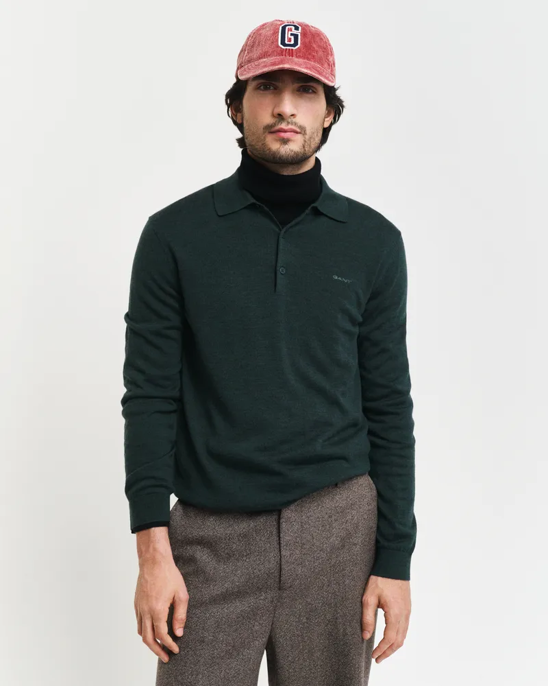 Gant Herren Polopullover aus extrafeiner Merinowolle 