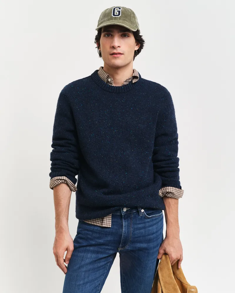 Gant Herren Wool Nepps Rundhalspullover 