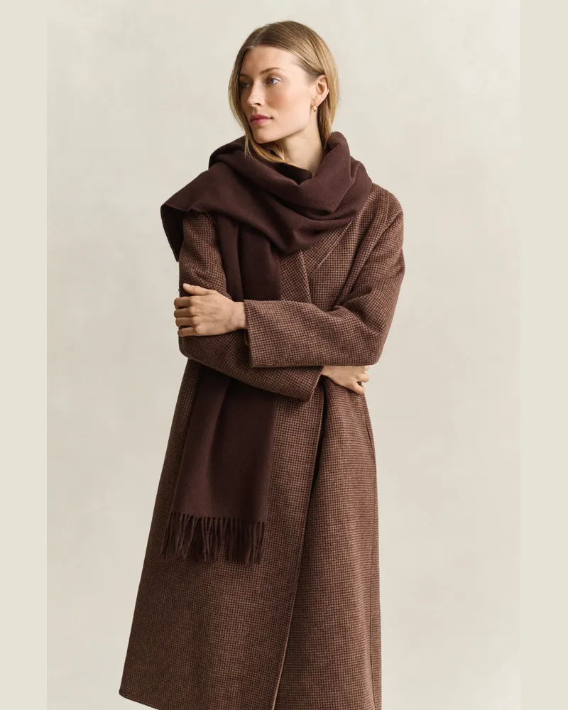 Gant Damen Gewebter Wollschal DEEP Braun Deep