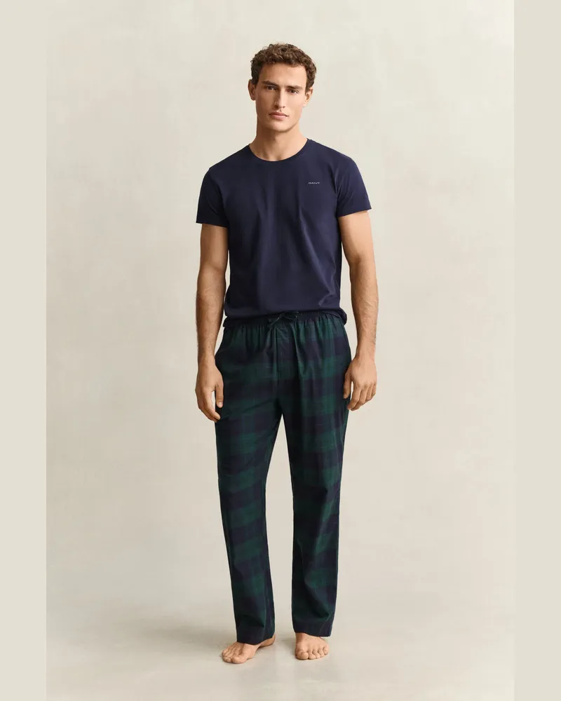Gant Herren Flanellpyjamahose mit Karomuster TARTAN Grün Tartan