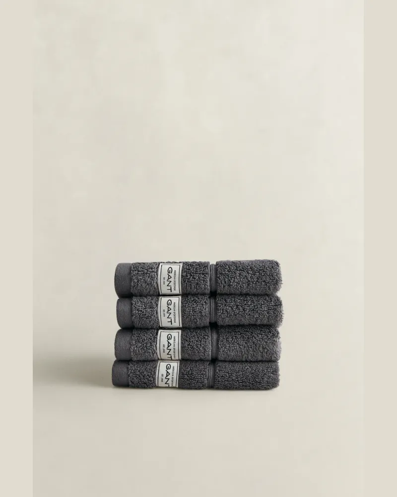 Gant Wohnaccessoires Premium Handtücher 30 x 30 im 4er-Pack ANCHOR Grau Anchor