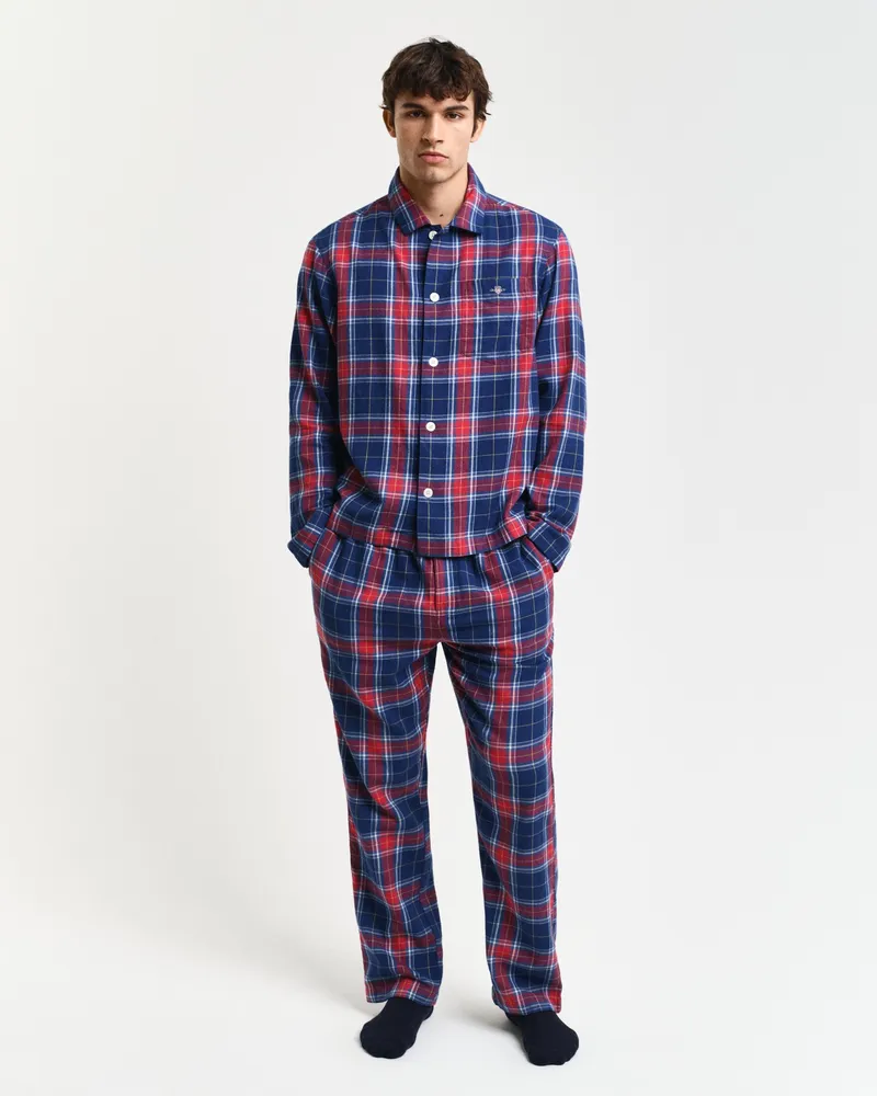 Gant Herren Flanell Schlafanzug mit Hemd und Hose in Geschenkbox 