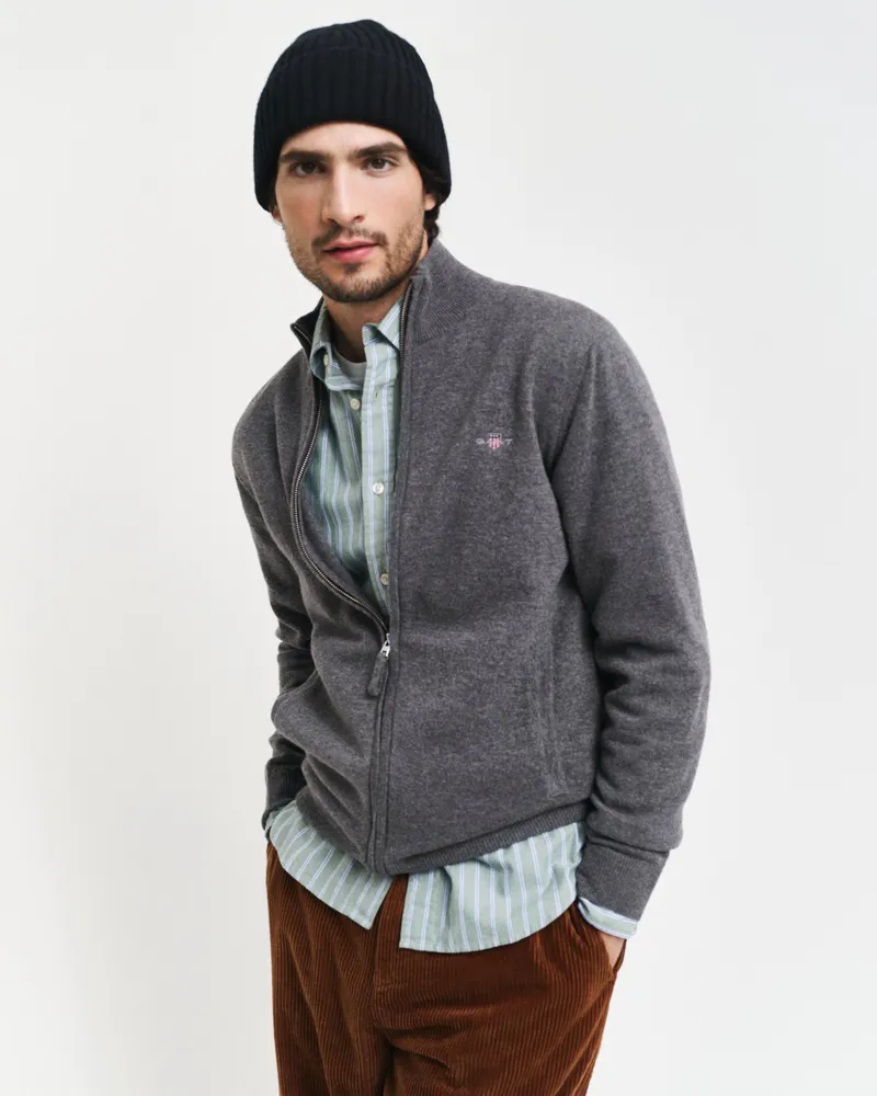 Gant Herren Superfine Lambswool Strickjacke 