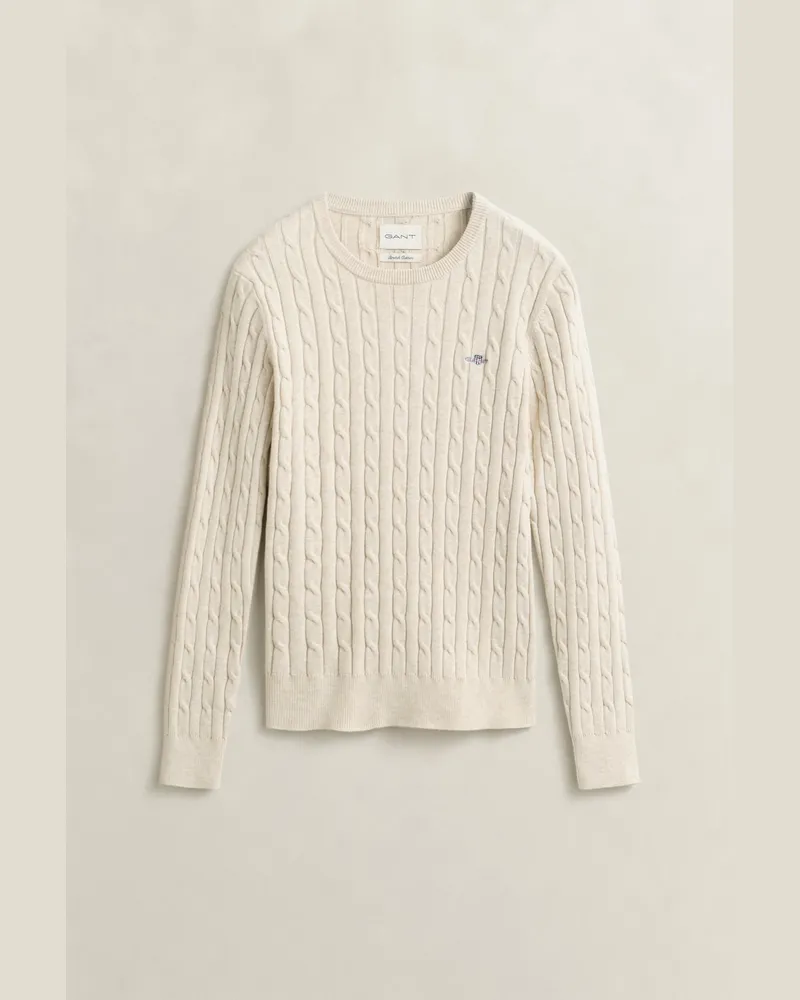 Gant Damen Classic Zopfstrickpullover FADED BEIGE Faded