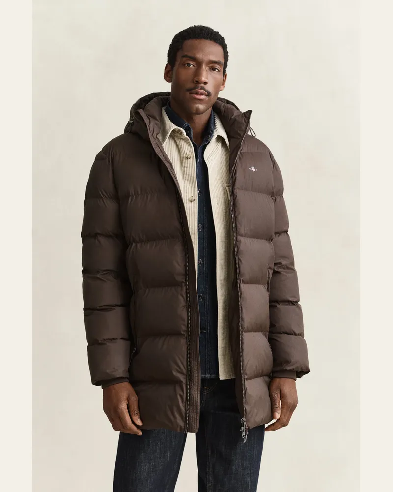 Gant Herren Mittellange Active Cloud Jacke Schwarz Braun Schwarz