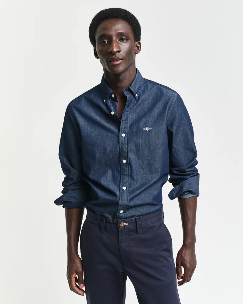 Gant Herren Slim Fit Indigo Hemd 