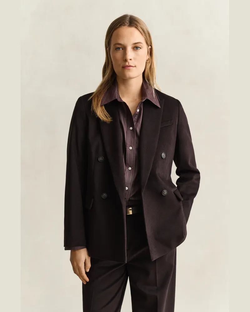 Gant Damen Club Blazer aus Twillsamt DEEP Braun Deep