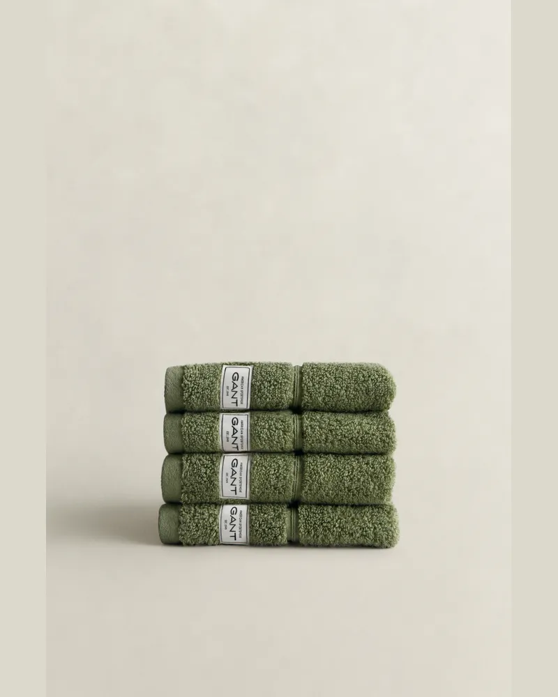 Gant Wohnaccessoires Premium Handtücher 30 x 30 im 4er-Pack AGAVE Grün Agave