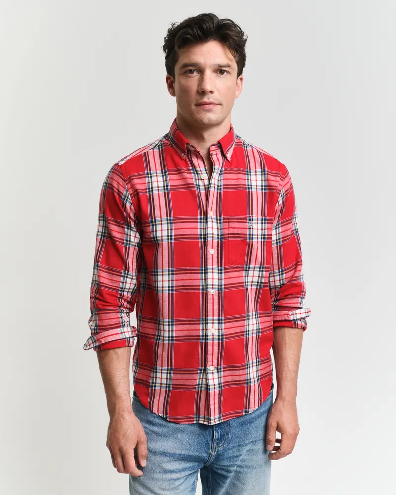 Gant Herren Regular Fit Flanellbluse mit Karomuster 