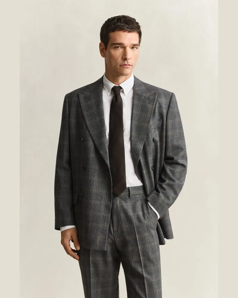 Gant Herren Glen Check Anzugsakko CERAMIC Grau MELANGE Ceramic