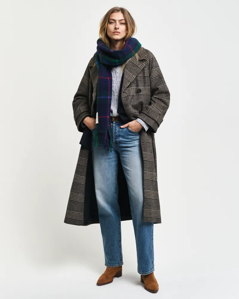 Gant Damen Karierter Trenchcoat aus Wolle 