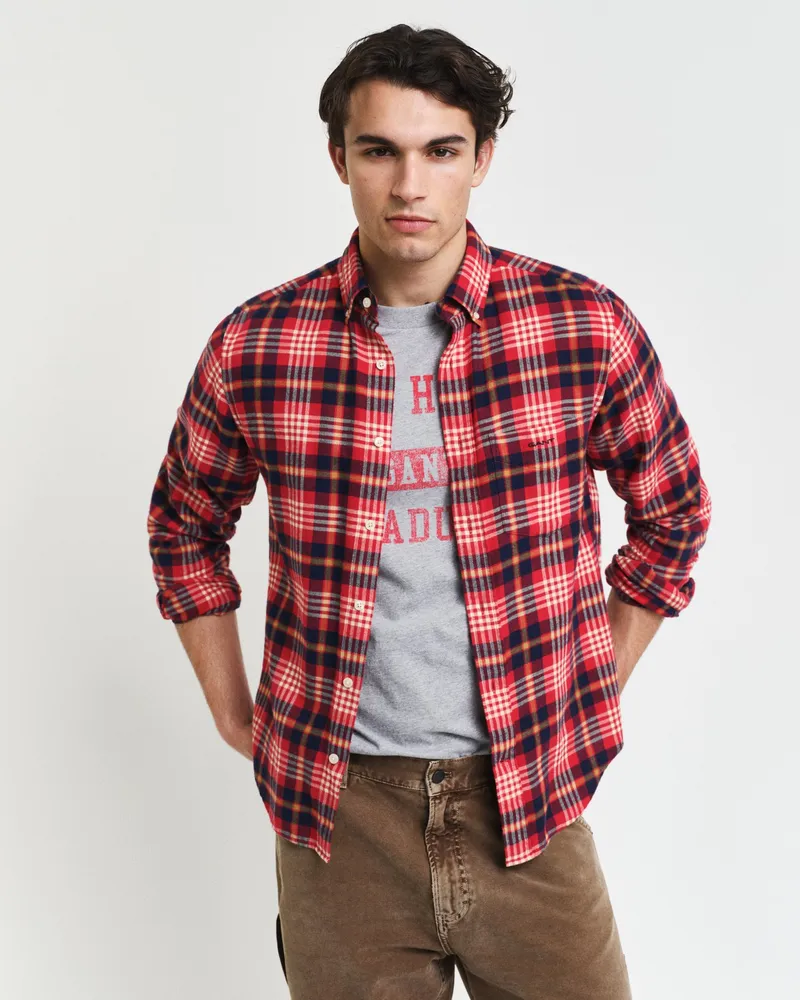 Gant Herren Regular Fit Tartan Flanellhemd 