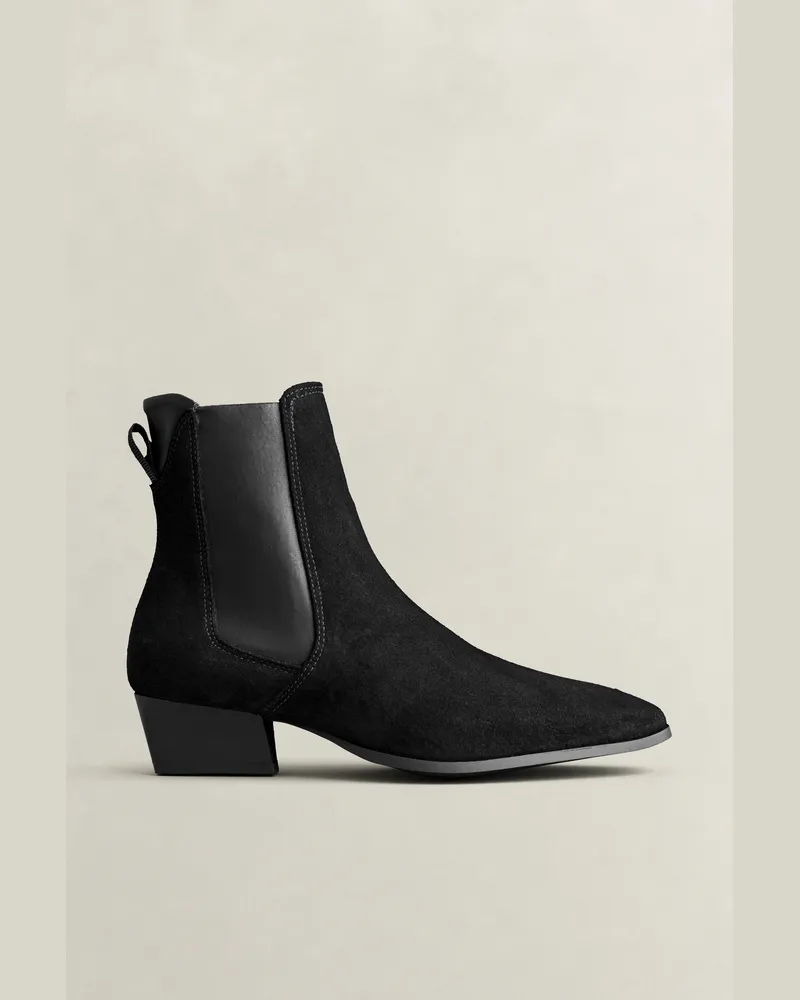 Gant Damen Bassotte Chelsea Boot aus Veloursleder Schwarz Schwarz