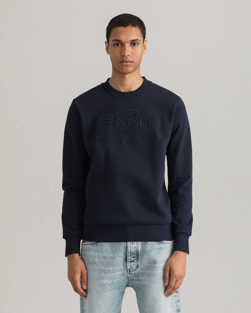 Gant Herren Tonal Archive Shield Rundhals-Sweatshirt 