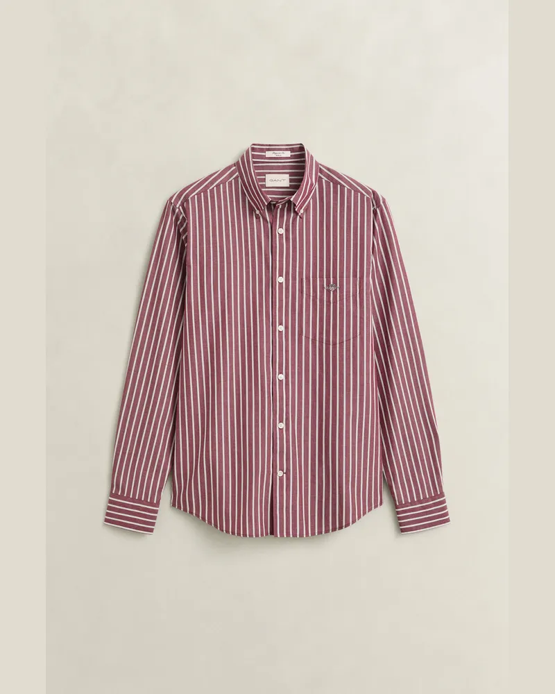 Gant Herren Gestreiftes Popeline-Hemd DEEP GRAPE WINE Deep