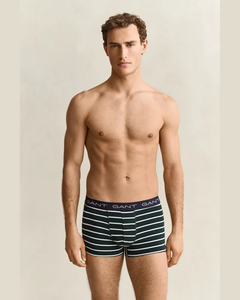 Gant Herren 3er-Pack Boxershorts mit Streifen TARTAN Grün Tartan