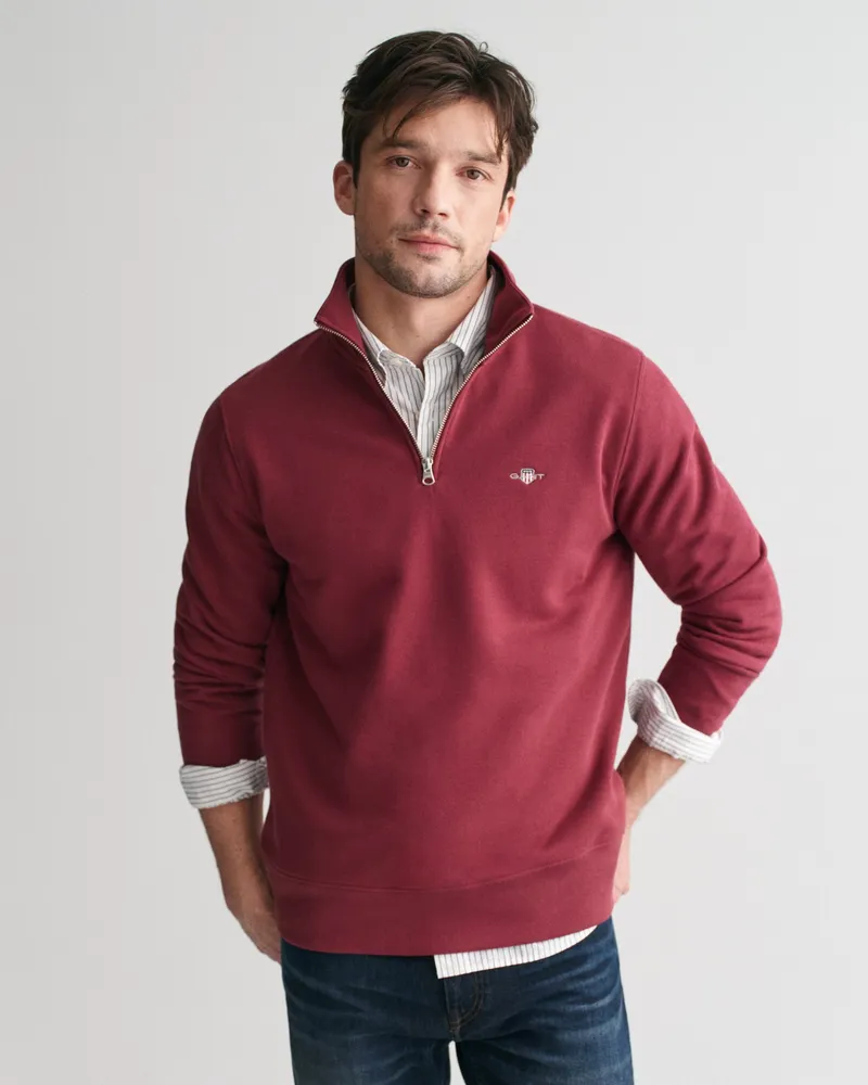 Gant Herren Shield Sweatshirt mit halblangem Reißverschluss 