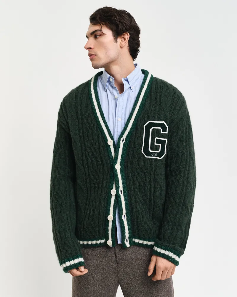 Gant Herren Seasonal G Zopfmuster Strickjacke 