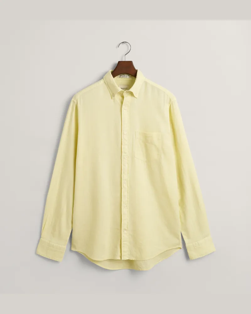 Gant Herren Regular Fit Baumwoll Leinen Hemd mit Struktur 