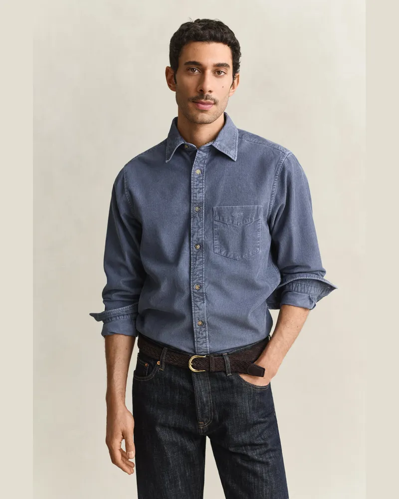 Gant Herren Cordhemd Blau HORIZON Blau