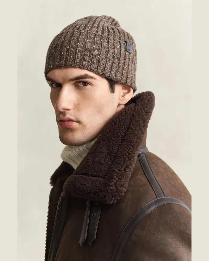 Gant Herren Donegal-Beanie Braun MELANGE Braun