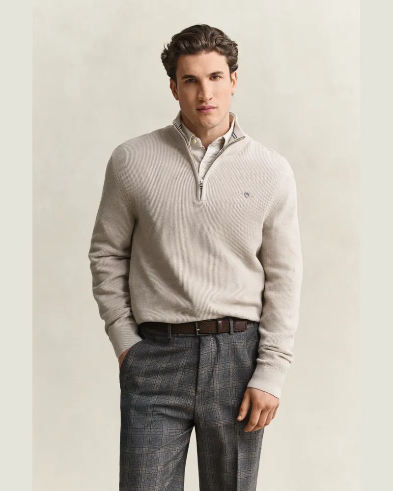 Gant Herren Troyer aus strukturierter Baumwolle CLAY BEIGE Clay