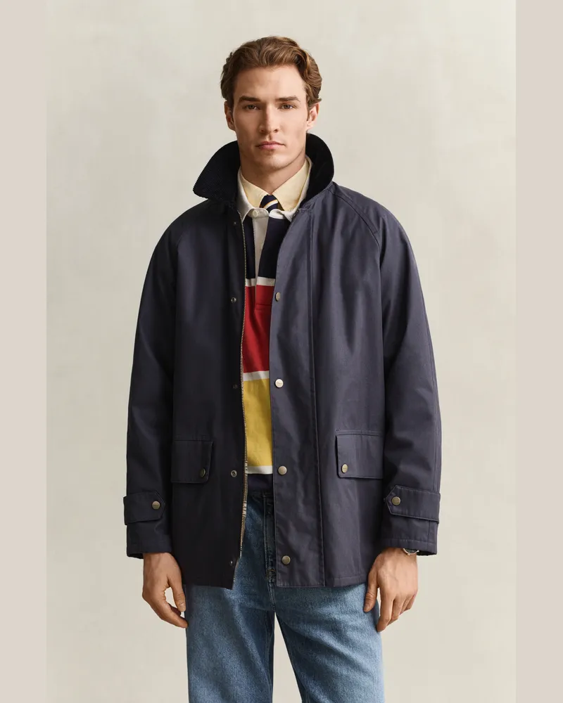 Gant Herren Gewachste Barn Jacke MARINE Marine