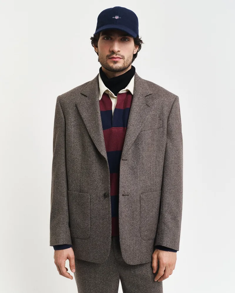 Gant Herren Relaxed Fit Mouliné Anzugsakko aus Wolle 