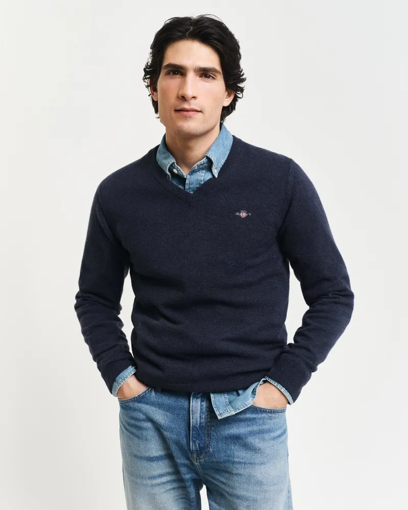 Gant Herren Superfine Lambswool V-Neck Pullover 