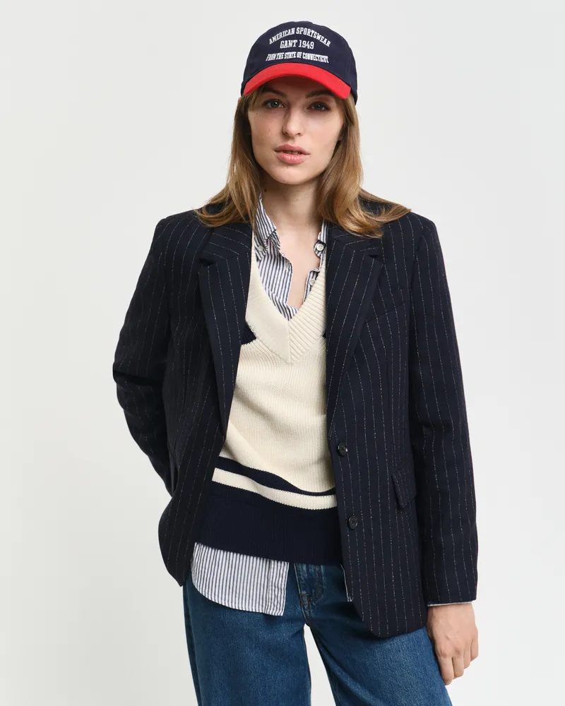 Gant Damen Regular Fit Pinstripe Blazer 