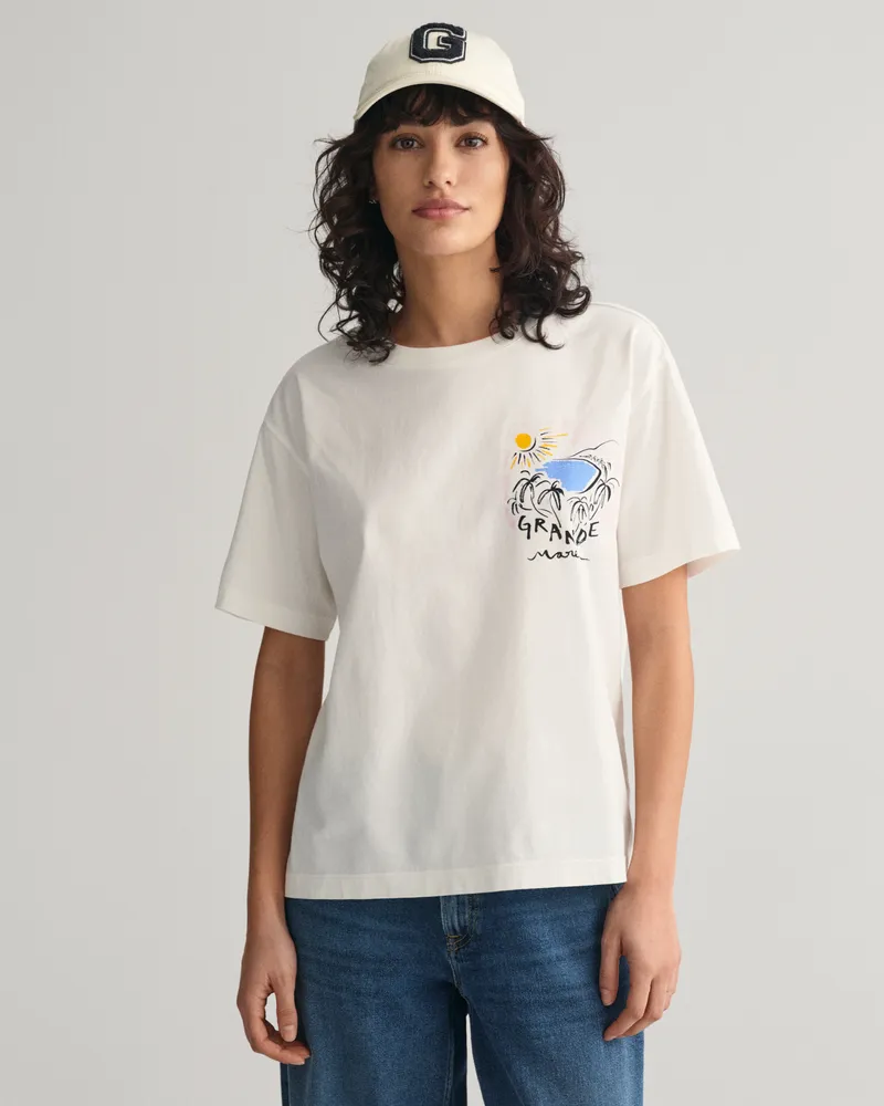 Gant Damen Grande Mare T-Shirt mit Print 
