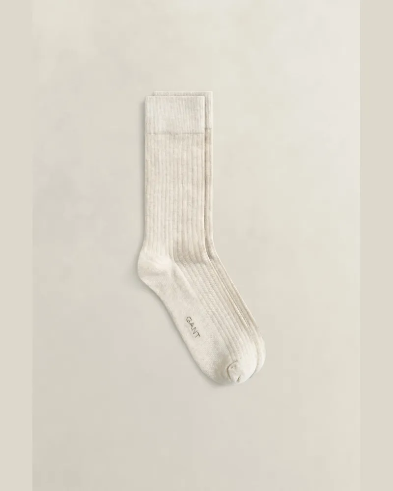 Gant Herren Gerippte Socken CREAM MELANGE Cream