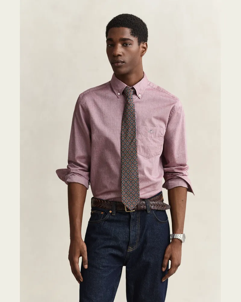 Gant Herren Classic Regular Fit Popeline Hemd DEEP GRAPE WINE Deep