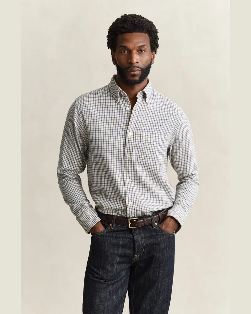 Gant Herren Windblown Flanel Karohemd Blau HORIZON Blau