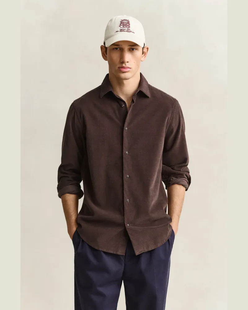 Gant Herren Cordhemd SHADOW Braun Shadow