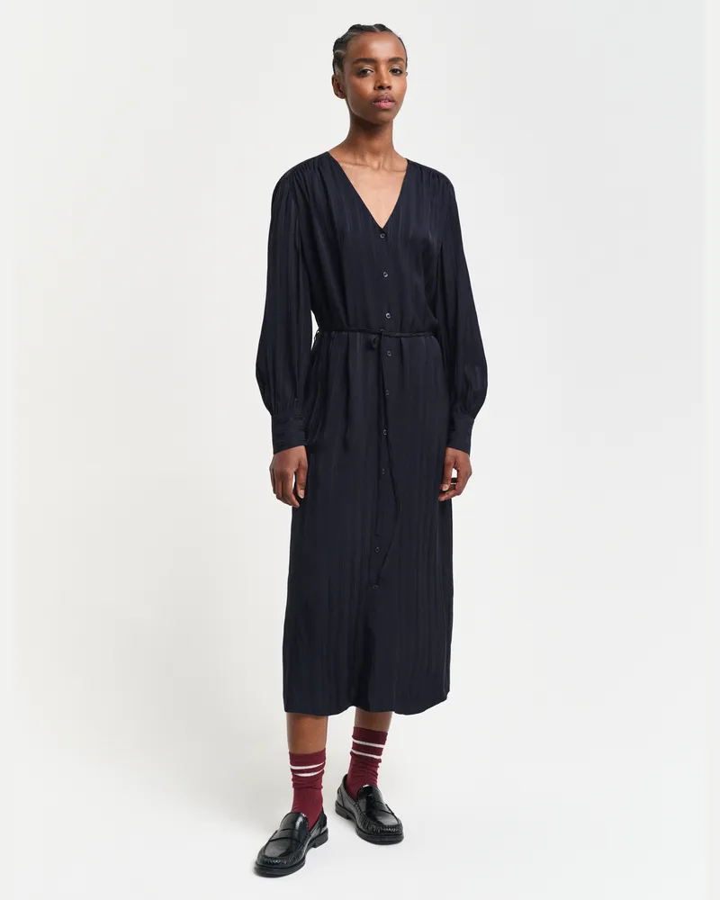 Gant Damen Hemdblusenkleid mit Satinstreifen 