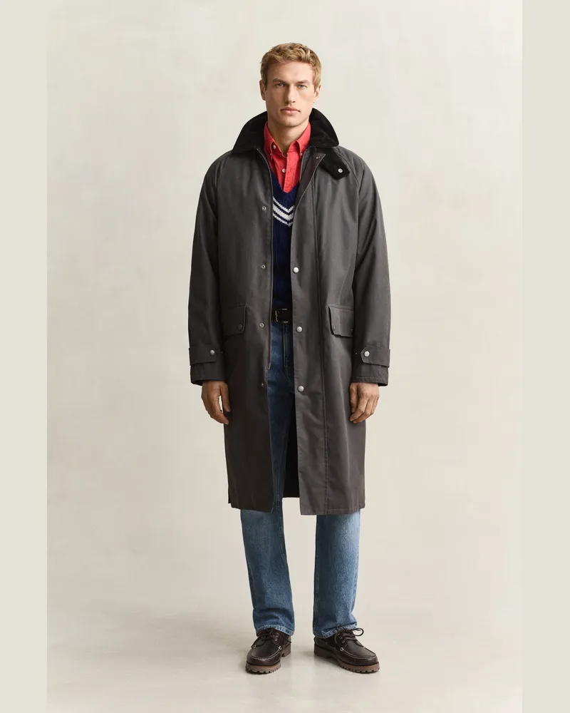 Gant Herren Gewachster Barn Mantel DUSKY ANTHRACITE Dusky