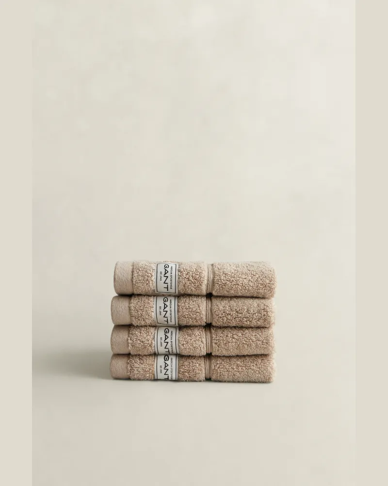 Gant Wohnaccessoires Premium Handtücher 30 x 30 im 4er-Pack SILVER SAND Silver