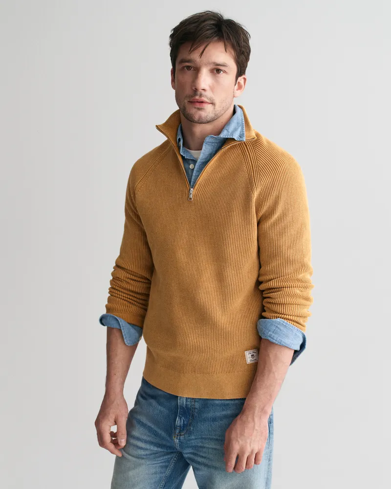 Gant Herren Gewaschener Troyer mit Rippenmuster 
