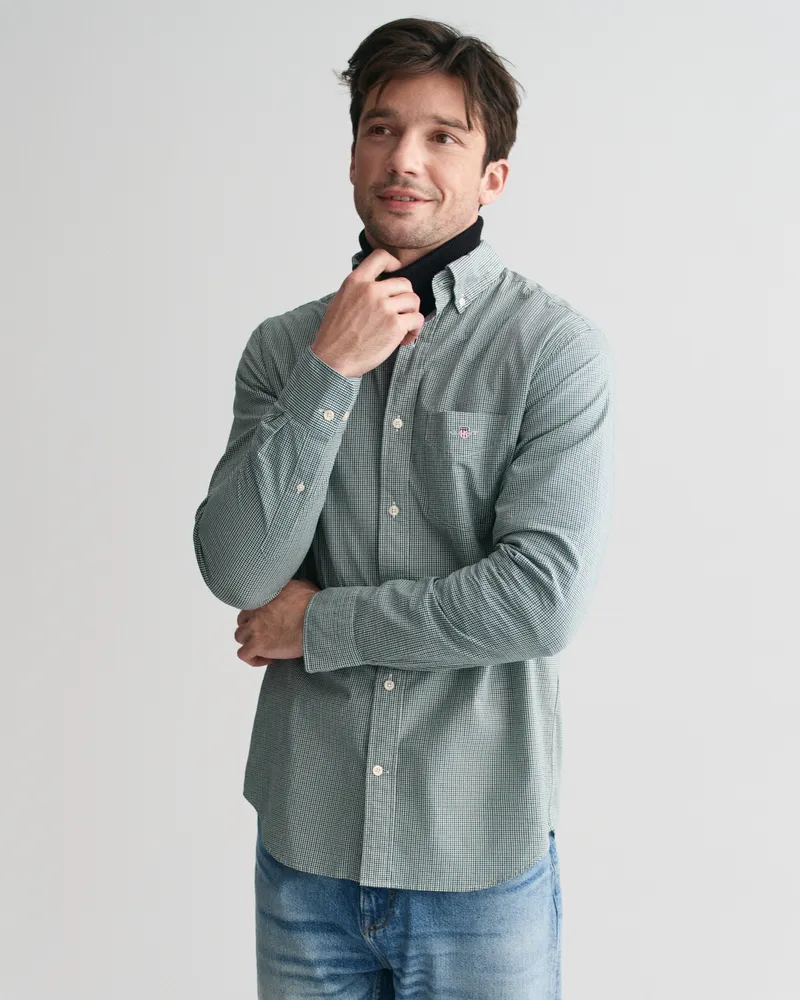 Gant Herren Regular Fit Popeline Hemd mit Vichy-Minikaro 