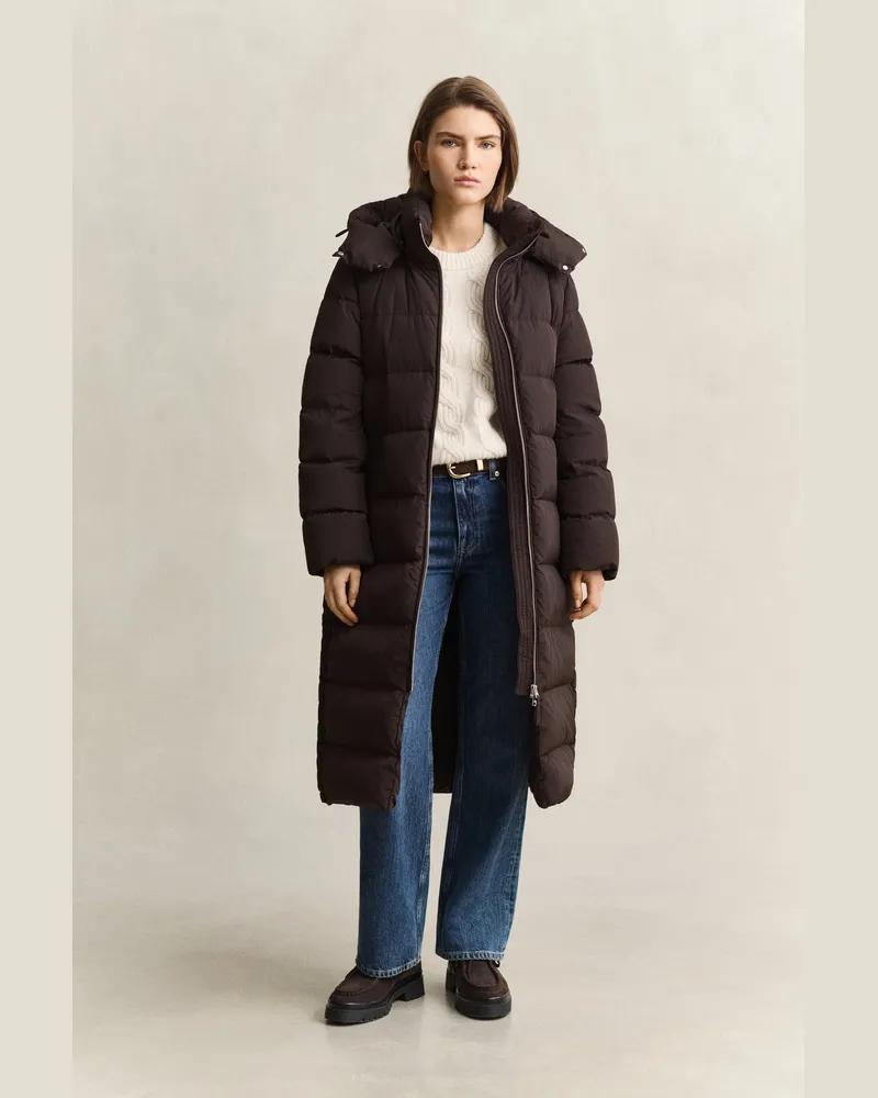 Gant Damen Langer Daunenmantel DEEP Braun Deep