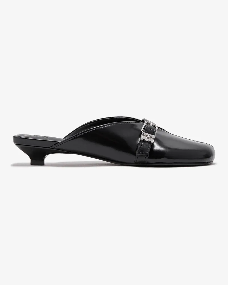 Ganni schwarz Sue-Mules mit Kitten-Heel in Oleatex - Größe Schwarz