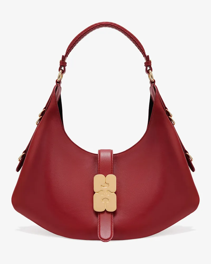 Ganni Rote kleine Kat-Tasche Dark rot Rot