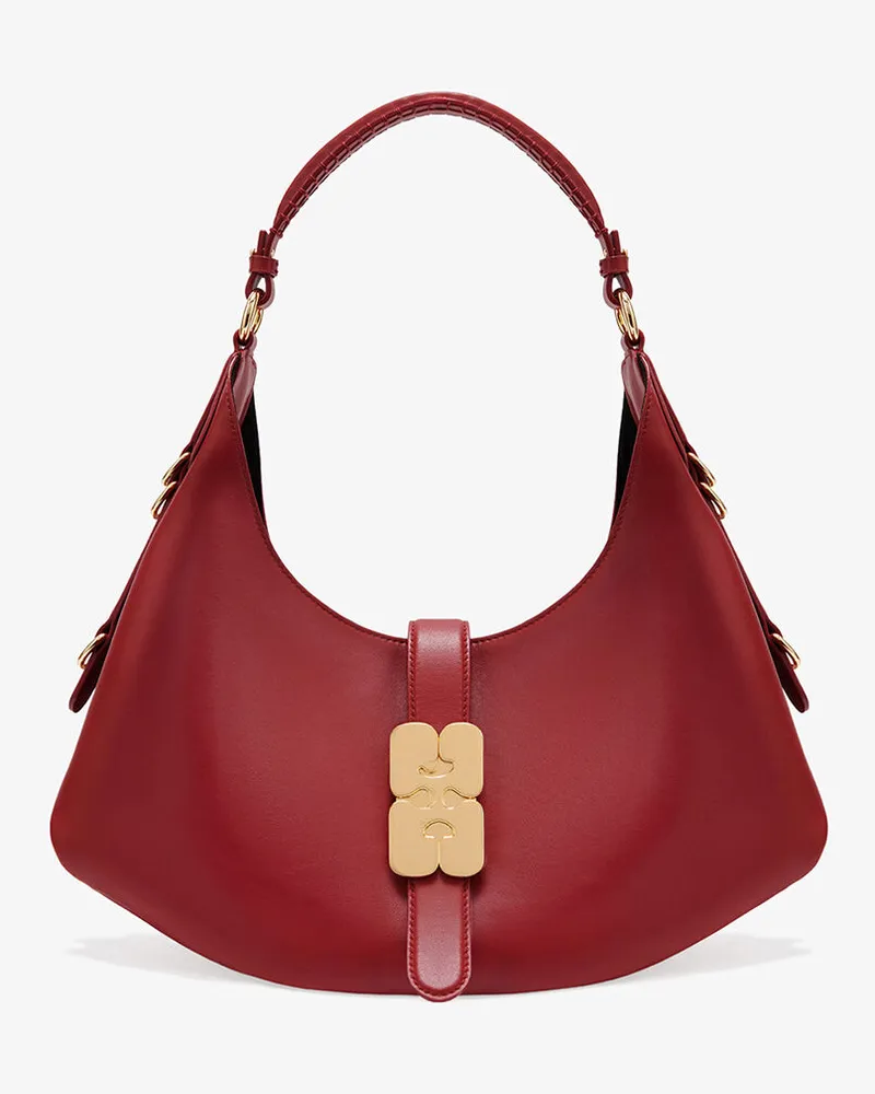 Ganni Rote kleine Kat-Tasche Dark rot Rot