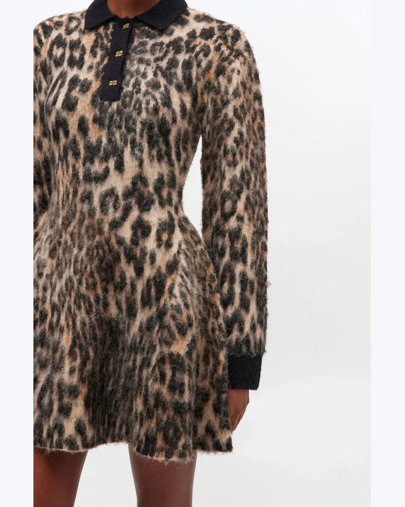 Ganni Polo-Kleid mit Leopardenprint gemischt Gemischt