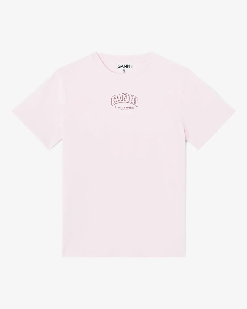 Ganni rosa Essential-T-Shirt Bio-Baumwolle - Größe Rosa