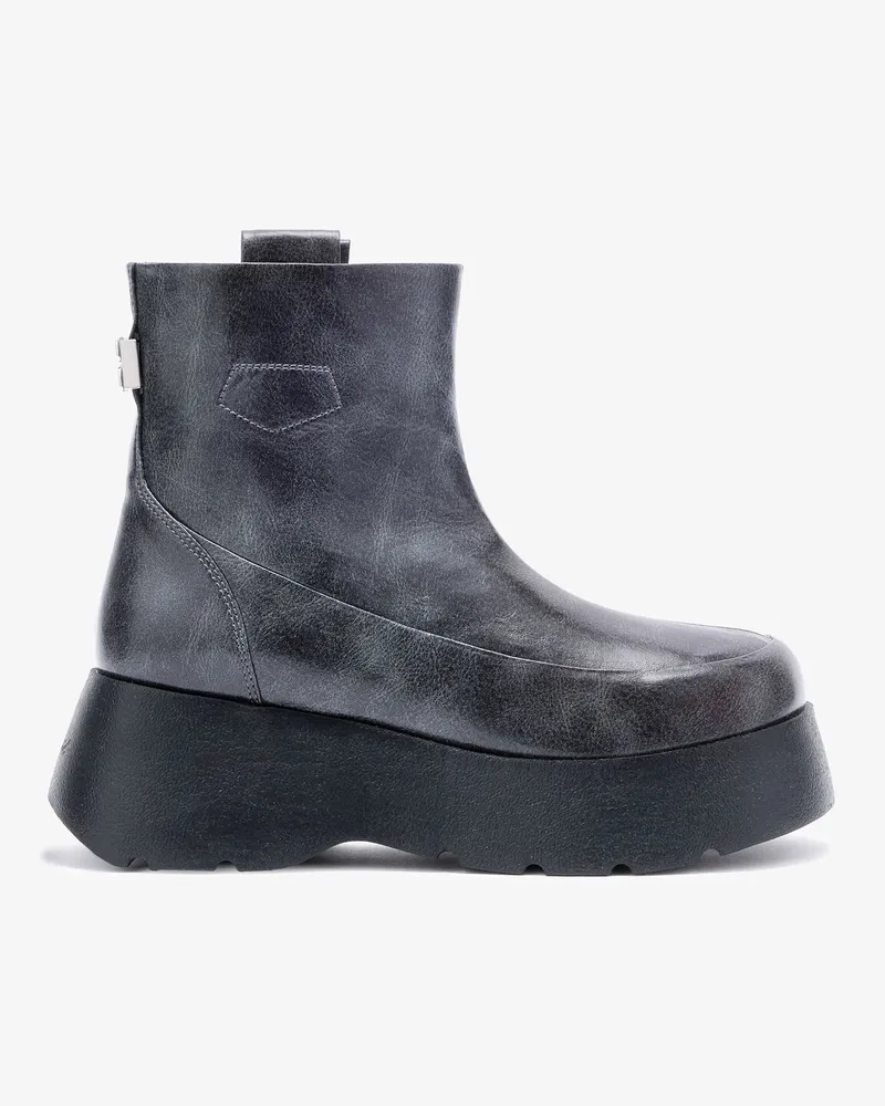 Ganni Kat kurze Stiefel in Dunkelgrau Ebony Ebony