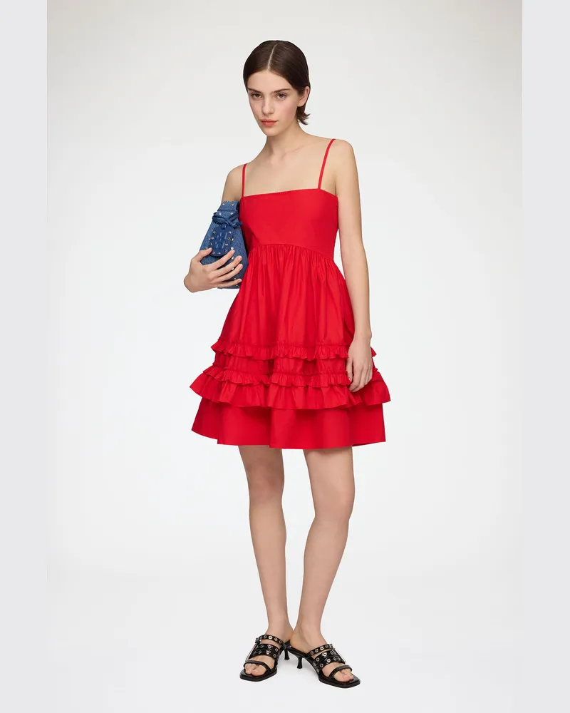 Ganni rot Kleid aus roter Baumwolle Bio-Baumwolle - Größe Rot